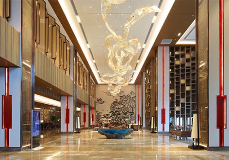 酒店大厅新中式风格1000平米装修案例