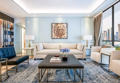 蓝光金双楠现代风格135平米三居室装修案例