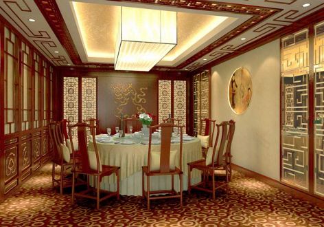 500平米中式风格餐厅装修案例