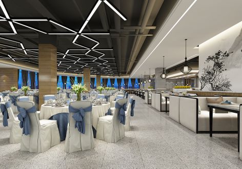 成都餐厅1200平米新中式风格装修案例