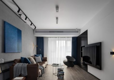 中建·龙熙壹号现代风格123平米二居室装修设计案例