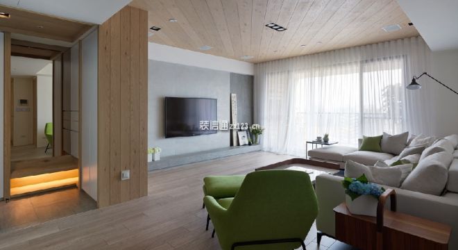 招商依湾郡现代风格135平米三居室装修设计案例