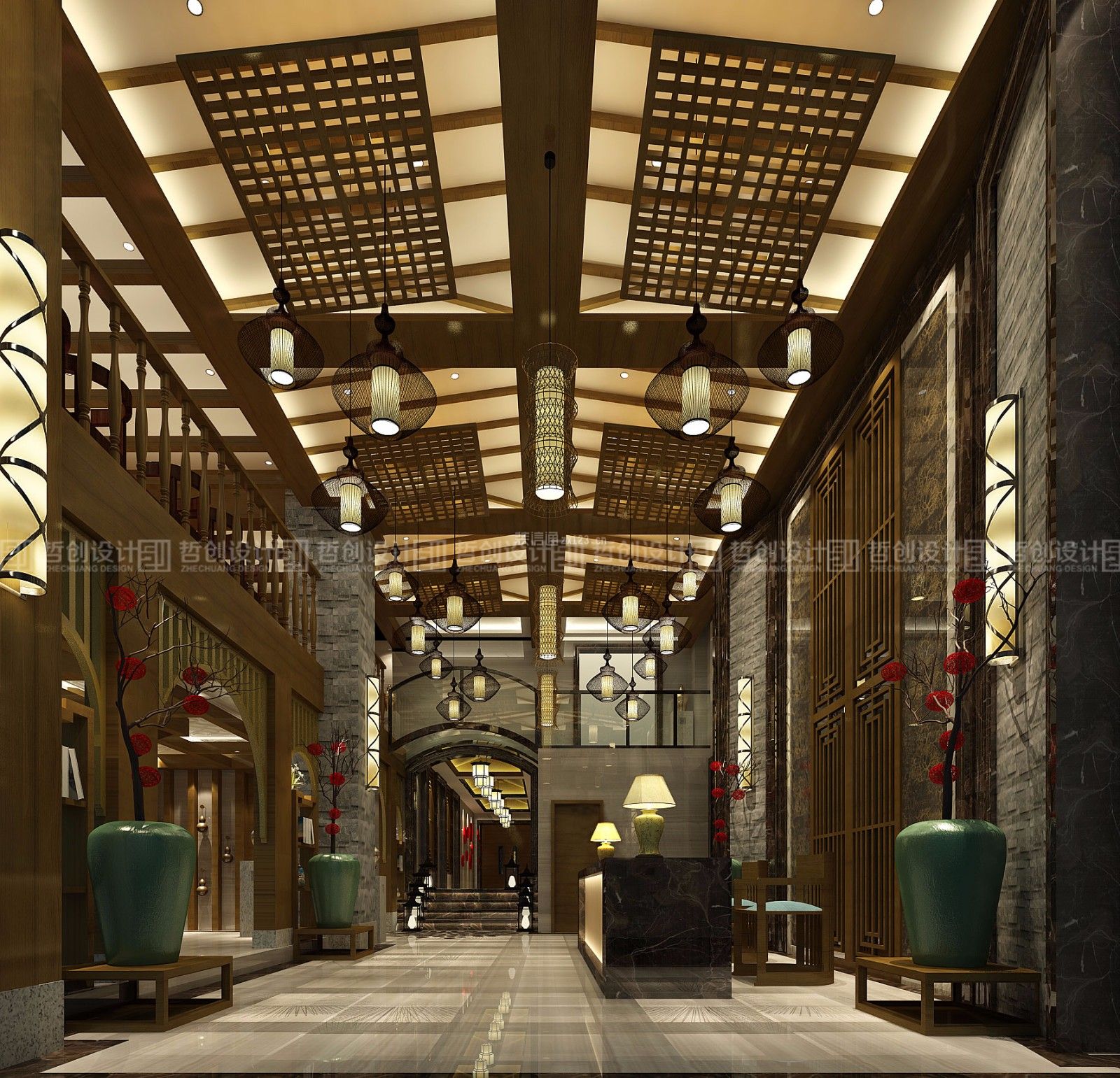 装信通网>昆明站>哲创装饰设计精品酒店中式风格3700平米装修案例咨询