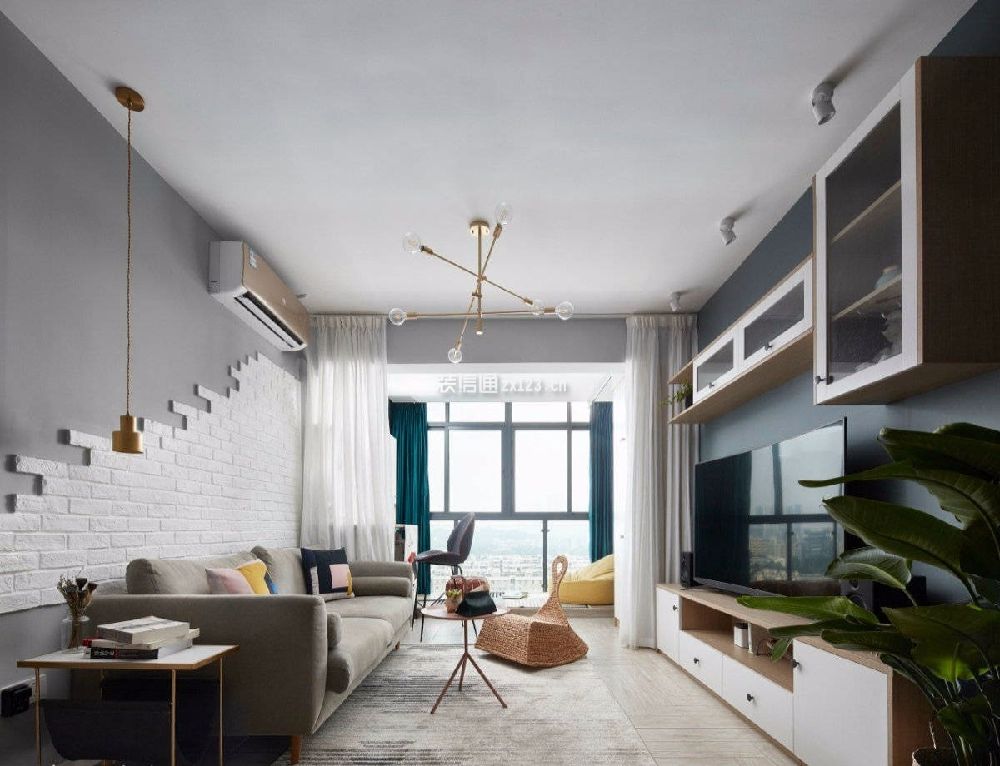 昆明中海锦苑北欧风格100平米装修效果图案例