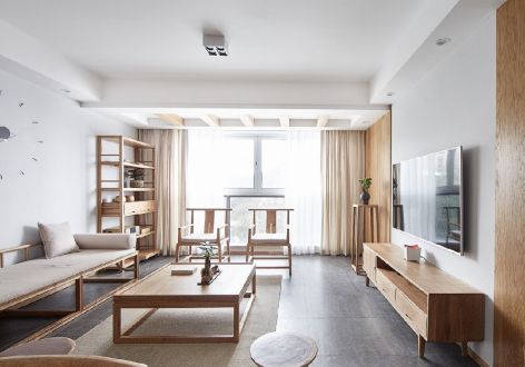 融城·昆明湖日式风格136平米三居室装修效果图案例