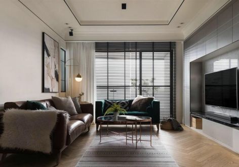万科翡翠现代风120平米三居室装修效果图案例