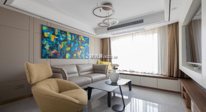 汉华天马山国际温泉度假区现代风格125平米三居室装修案例