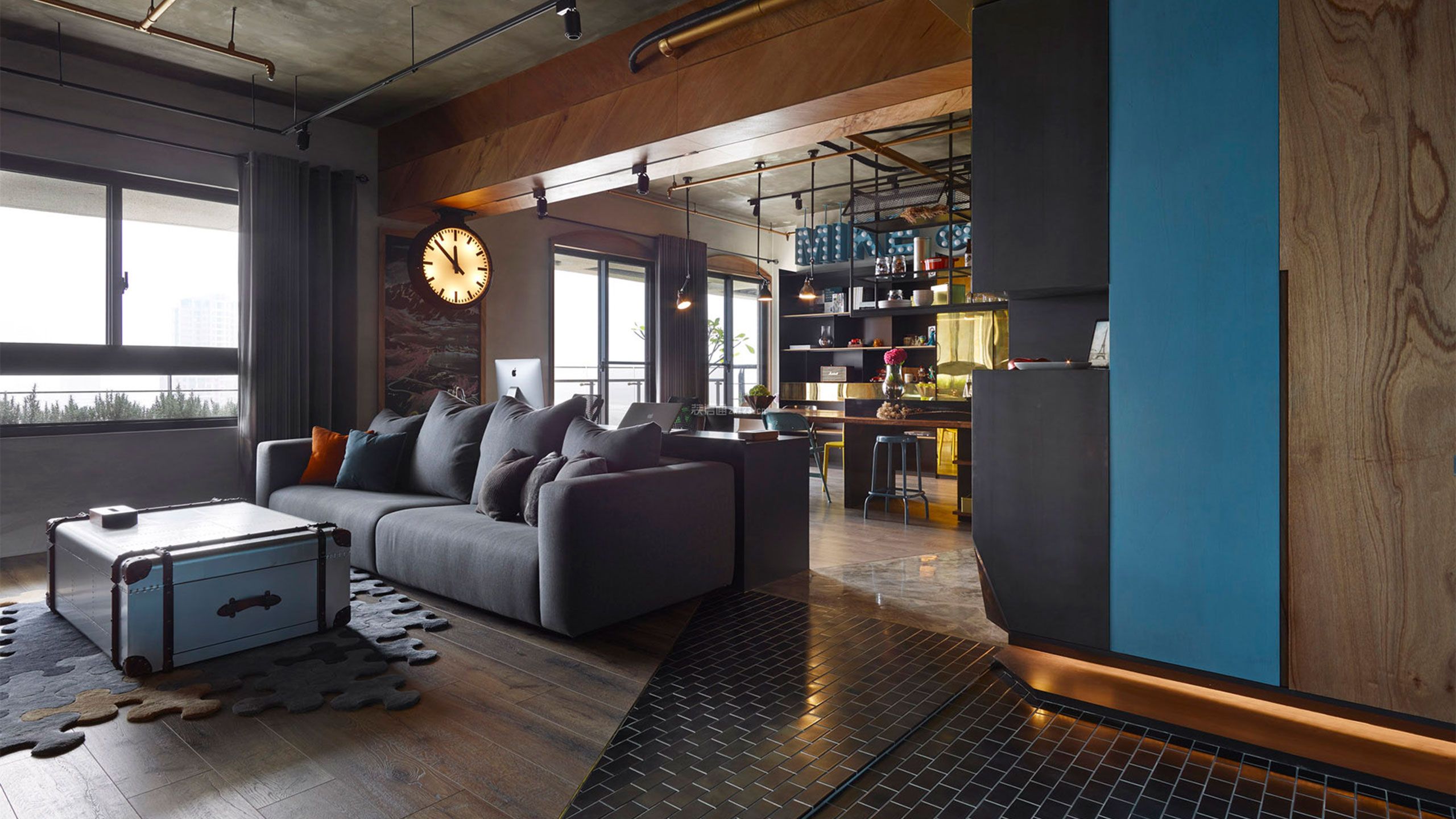 万科东荟城136平米工业风三居装修案例