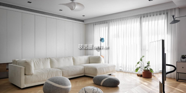 中华名园90平二居室现代简约风格装修案例