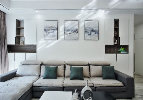 中华名园140平三居室现代简约风格装修案例