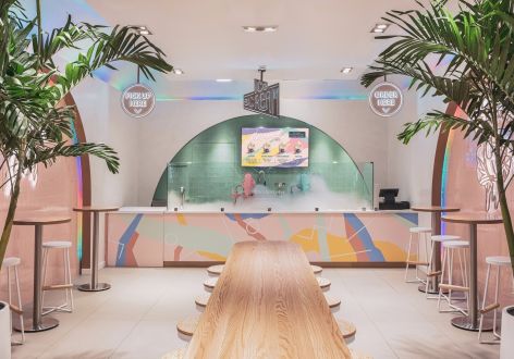 50平米温馨彩虹冰淇淋店装修设计案例