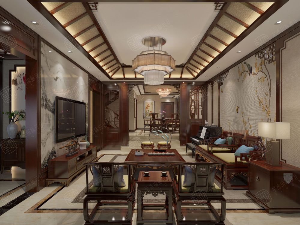 长泰别墅500㎡新中式风格装修案例