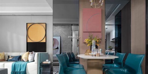 翰香苑94㎡三居室现代风格装修案例