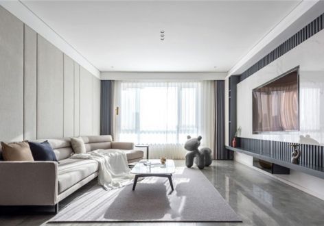 汉江苑(一期)99㎡三居室现代风格装修案例