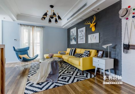 南苑村100㎡二居室北欧风格装修案例