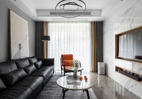 佳乐国际城110平三居室现代简约风格装修案例