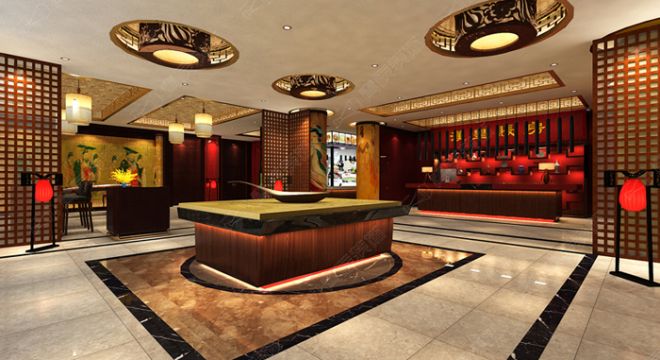 郑州酒店800平米中式风格装修案例