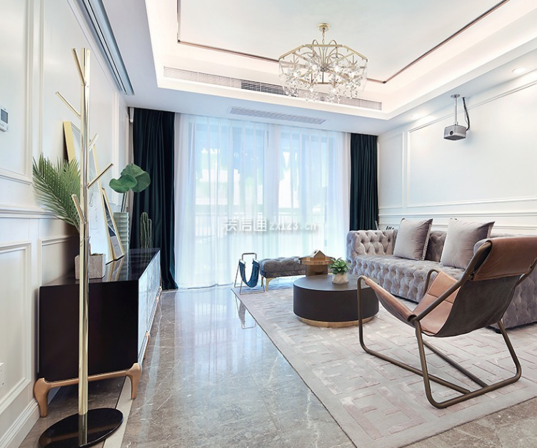 绵阳朗基天域现代风格115平米装修效果图案例