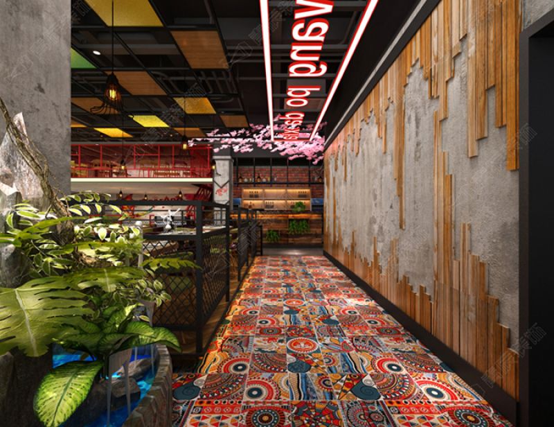 郑州王婆大虾现代风格500平米装修案例