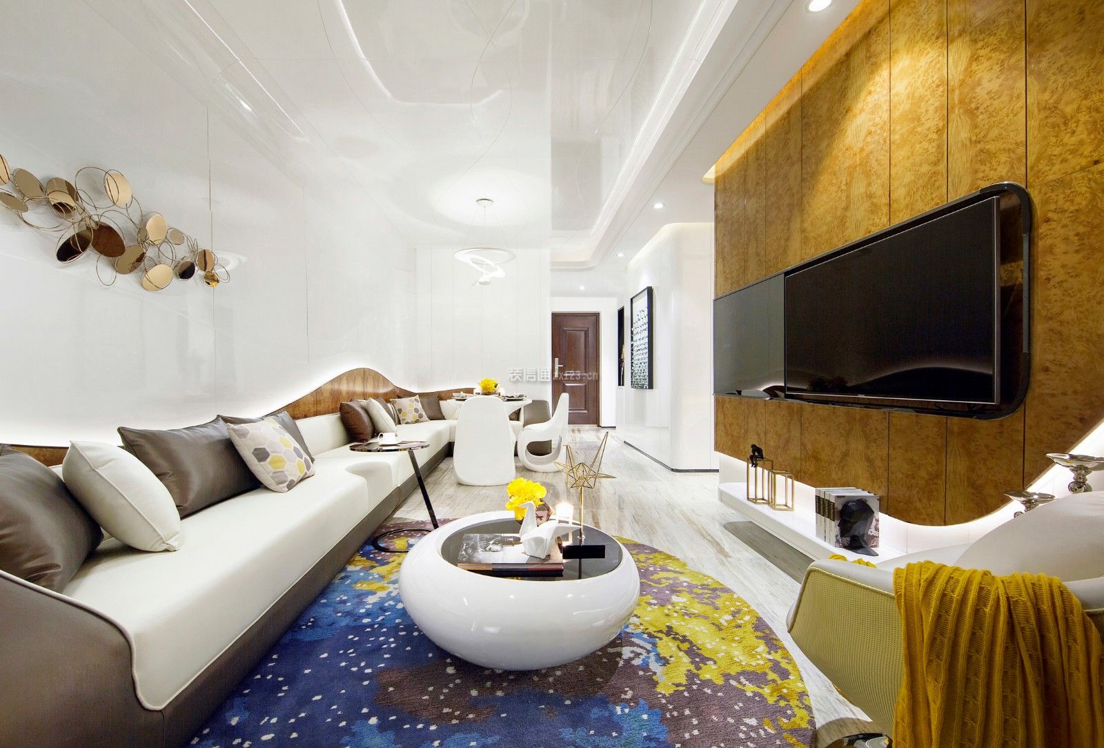 苏州旭辉公元系萃庭现代风格94平米装修效果图案例_清洲国际装饰装修