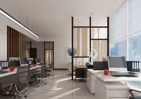 武汉办公空间新中式风格220平米装修案例