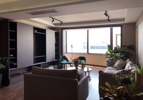 华侨城原岸110㎡三居室现代风格装修案例