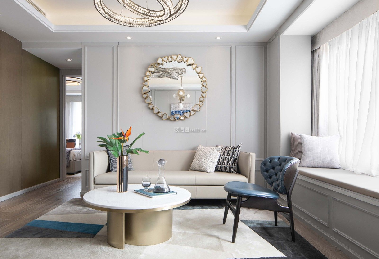 天津中交海河公馆现代风格128平米装修效果图案例