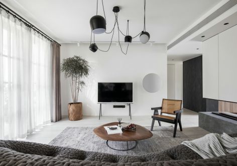 紫云城126㎡三居室现代风格装修案例