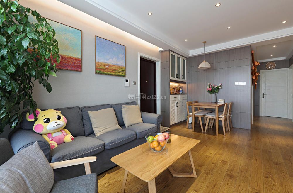 长沙雅致名园简约风格88平米装修效果图案例