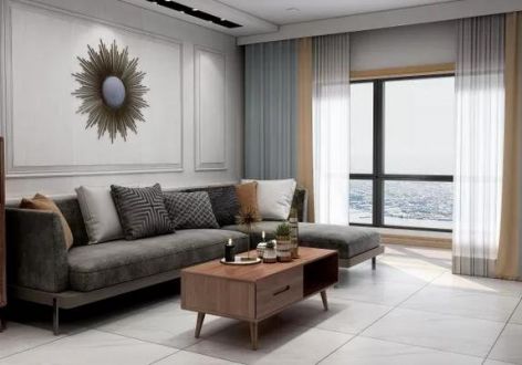 美辰香醒88㎡三居室现代风格装修案例