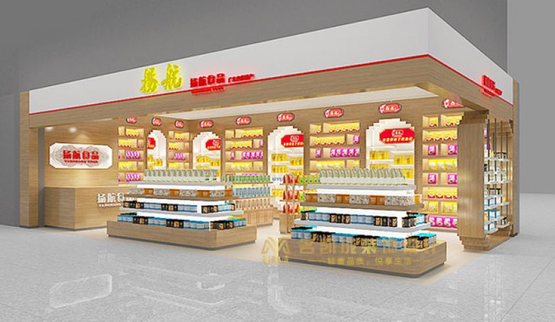 广州机场食品特产商铺现代风格50平米装修案例