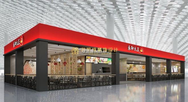 广州机场永和大王50平米现代风格装修案例