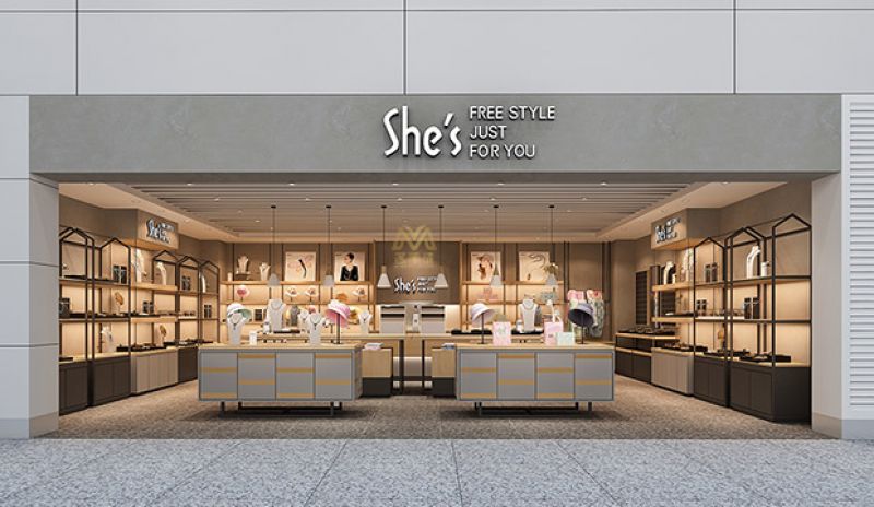 广州shes首饰品牌店50平米现代风格装修案例