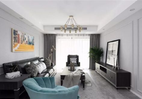 时代领峯美式风格138平米三居室设计效果图案例