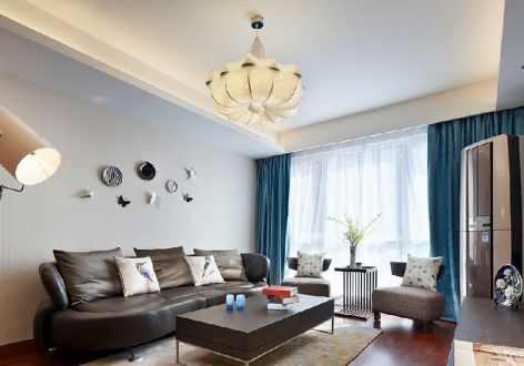 江山·庐州印美式风格128平米三居室装修设计图案例