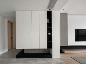 成都现代简约风格白色玄关柜装修设计图