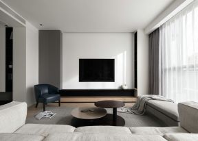 2023成都现代简约客厅嵌入式电视墙设计图