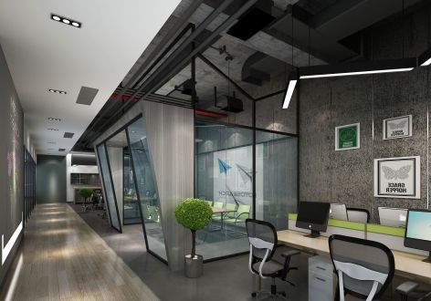 800平米工业风格厂房办公室装修案例