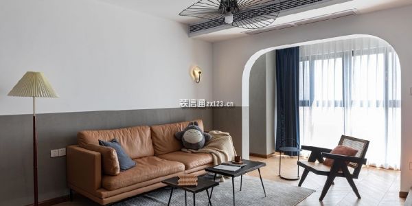 融侨·悦江南极简风格98平米二居室装修效果图案例