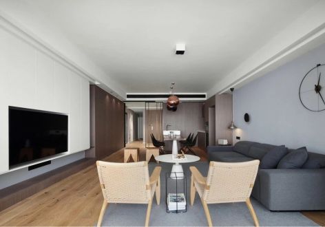 中海雅园简约风格126平米三居室装修案例