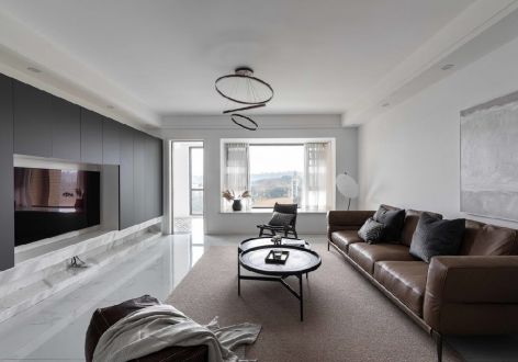 恒大御海半岛现代风格133平米三居室装修效果图案例