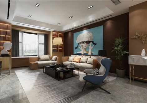 中国玺现代风格147平米三居室装修案例