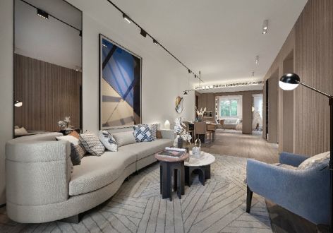 正荣悦珑湾现代风格127平米三居室设计效果图案例
