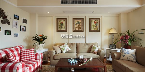 中海珑玺122平米美式风格三居室装修案例
