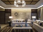 鸿通雍河湾新中式风格141平米三居室设计效果图案例