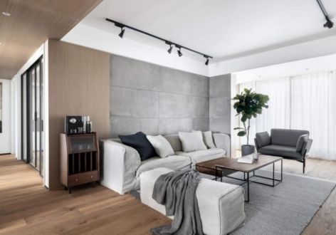 鸿通·翡翠城·紫金府现代风格97平米三居室设计效果图案例