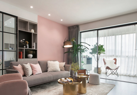 丰金紫金山庄北欧风格92平米三居室设计效果图案例