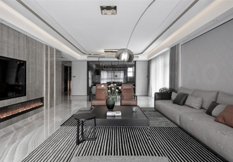 一代风华现代风格123平米三居室装修案例