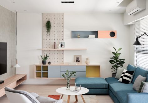 恒大翡翠华庭现代风格95平米三居室设计效果图案例