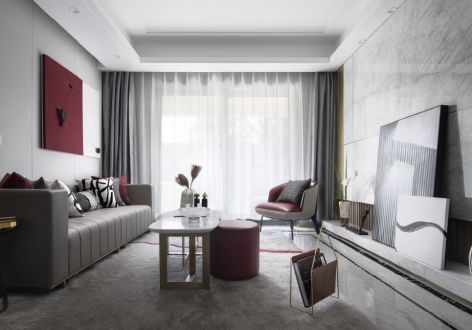 香和苑三期现代风格135平米三居室装修设计图案例